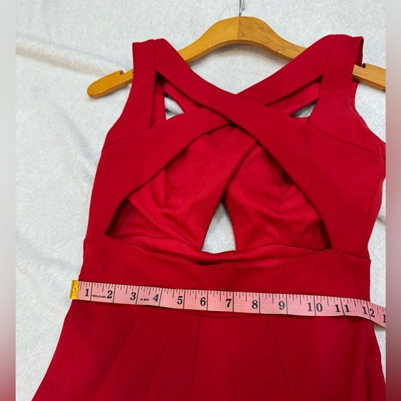 Jovani Red Criss Cross mermaid Prom Deess - Picture 12 of 14
